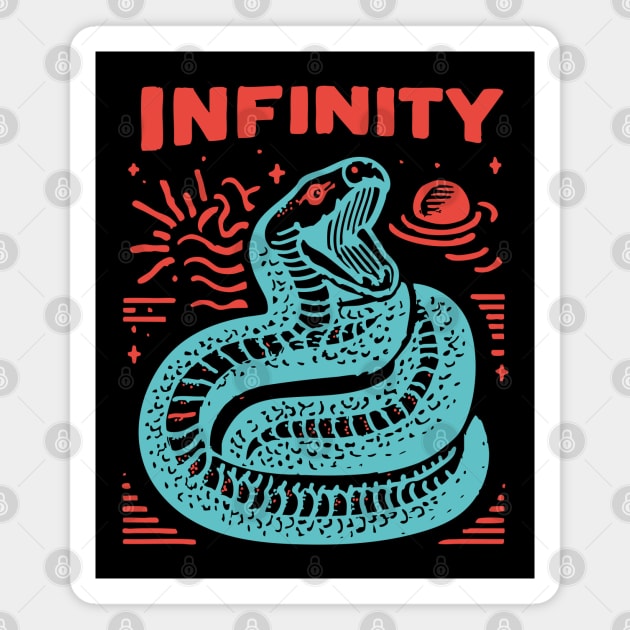 Infinity Snake Ouroboros Mythological Tattoo Art Magnet by TuncGK